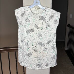 Zara Girls Casual Dress with waistband size 13/14 Zoo Animals Novelty Print